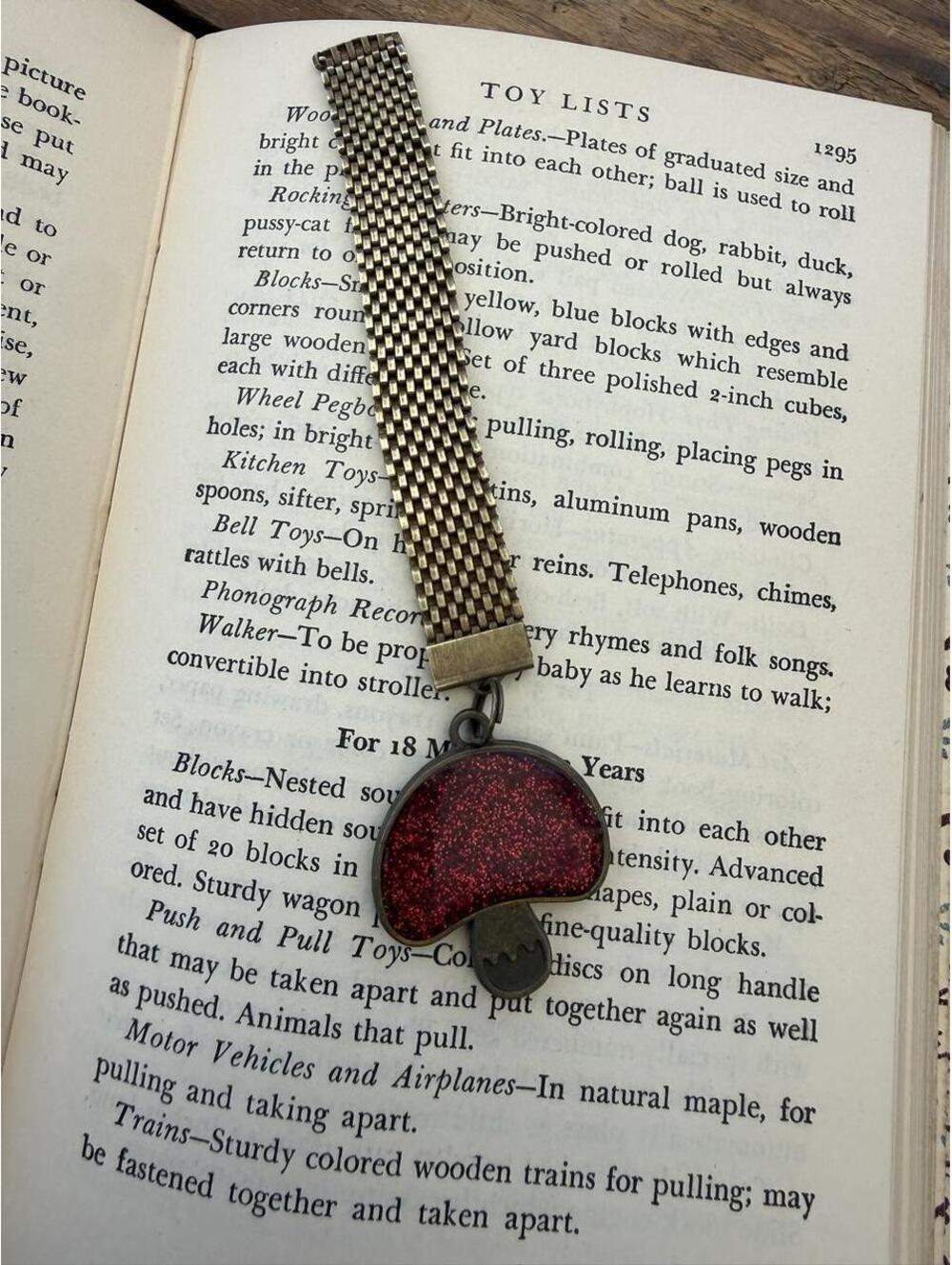 Red Glitter Mushroom Bookmark